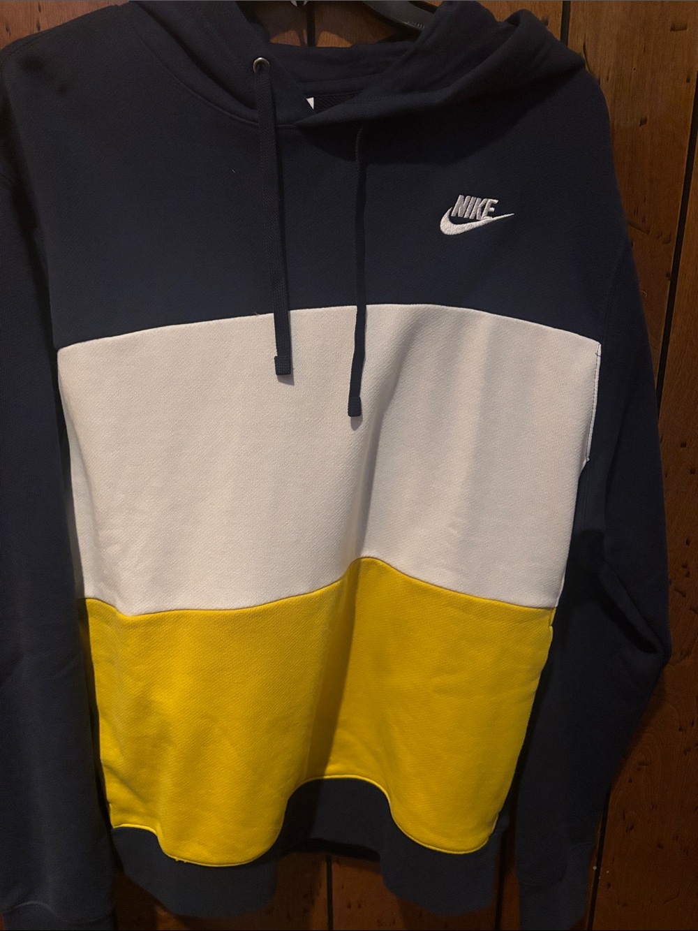 Nike Men’s Colorblock Hoodie - Navy, White & Yellow